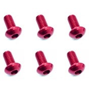 NAX-306R 3×6 ヘックス ボタン ジュラルミンビス 6本入 レッド [ラジコン用パーツ]