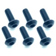 NAX-308BK 3×8 ヘックス ボタン ジュラルミンビス 6本入 ブラック [ラジコン用パーツ]