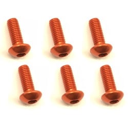 NAX-308OR 3×8 ヘックス ボタン ジュラルミンビス 6本入 オレンジ [ラジコン用パーツ]