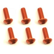 NAX-308OR 3×8 ヘックス ボタン ジュラルミンビス 6本入 オレンジ [ラジコン用パーツ]