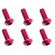 NAX-308R 3×8 ヘックス ボタン ジュラルミンビス 6本入 レッド [ラジコン用パーツ]
