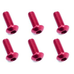 NAX-308R 3×8 ヘックス ボタン ジュラルミンビス 6本入 レッド [ラジコン用パーツ]
