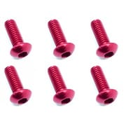 NAX-308R 3×8 ヘックス ボタン ジュラルミンビス 6本入 レッド [ラジコン用パーツ]