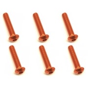 NAX-314OR 3×14 ヘックス ボタン ジュラルミンビス 6本入 オレンジ [ラジコン用パーツ]