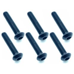 NAX-315BK 3×15 ヘックス ボタン ジュラルミンビス 6本入 ブラック [ラジコン用パーツ]