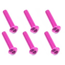 NAX-315PK 3×15 ヘックス ボタン ジュラルミンビス 6本入 ピンク [ラジコン用パーツ]