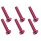 NAX-315R 3×15 ヘックス ボタン ジュラルミンビス 6本入 レッド [ラジコン用パーツ]