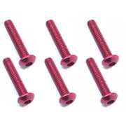 NAX-315R 3×15 ヘックス ボタン ジュラルミンビス 6本入 レッド [ラジコン用パーツ]