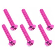 NAX-316PK 3×16 ヘックス ボタン ジュラルミンビス 6本入 ピンク [ラジコン用パーツ]