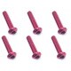 NAX-316R 3×16 ヘックス ボタン ジュラルミンビス 6本入 レッド [ラジコン用パーツ]