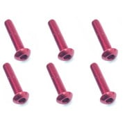NAX-316R 3×16 ヘックス ボタン ジュラルミンビス 6本入 レッド [ラジコン用パーツ]
