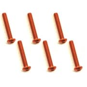 NAX-318OR 3×18 ヘックス ボタン ジュラルミンビス 6本入 オレンジ [ラジコン用パーツ]