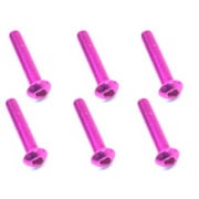 NAX-318PK 3×18 ヘックス ボタン ジュラルミンビス 6本入 ピンク [ラジコン用パーツ]