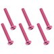 NAX-320R 3×20 ヘックス ボタン ジュラルミンビス 6本入 レッド [ラジコン用パーツ]