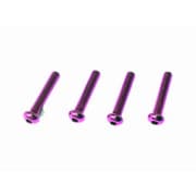 NAX-2614PK 2.6×14 ヘックス ボタン ジュラルミンビス 4本入 ピンク [ラジコン用パーツ]