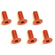 SAX-308OR 3×8 ヘックス 皿 ジュラルミンビス 6本入 オレンジ [ラジコン用パーツ]