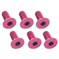 SAX-308R 3×8 ヘックス 皿 ジュラルミンビス 6本入 レッド [ラジコン用パーツ]