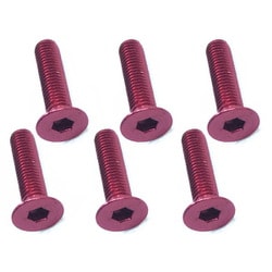 SAX-314R 3×14 ヘックス 皿 ジュラルミンビス 6本入 レッド [ラジコン用パーツ]