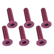 SAX-314R 3×14 ヘックス 皿 ジュラルミンビス 6本入 レッド [ラジコン用パーツ]