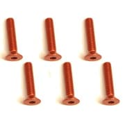 SAX-315OR 3×15 ヘックス 皿 ジュラルミンビス 6本入 オレンジ [ラジコン用パーツ]