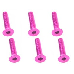 SAX-315PK 3×15 ヘックス 皿 ジュラルミンビス 6本入 ピンク [ラジコン用パーツ]