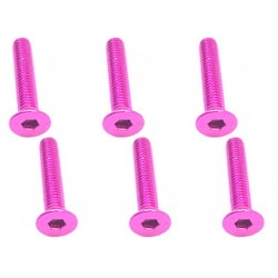 SAX-316PK 3×16 ヘックス 皿 ジュラルミンビス 6本入 ピンク [ラジコン用パーツ]
