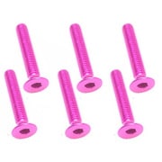 SAX-318PK 3×18 ヘックス 皿 ジュラルミンビス 6本入 ピンク [ラジコン用パーツ]
