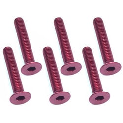 SAX-318R 3×18 ヘックス 皿 ジュラルミンビス 6本入 レッド [ラジコン用パーツ]