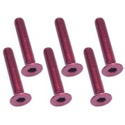 SAX-318R 3×18 ヘックス 皿 ジュラルミンビス 6本入 レッド [ラジコン用パーツ]
