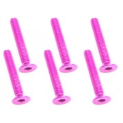 SAX-320PK 3×20 ヘックス 皿 ジュラルミンビス 6本入 ピンク [ラジコン用パーツ]