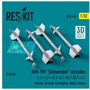 RSK32-0482 1/32 AIM-9M サイドワインダーミサイル 4個入 [プラモデル用パーツ]