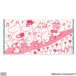 バスタオル 60cm×120cm ムーミン ムーミン大行進 アイボリー 1枚入り 47-4573180