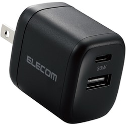 USB急速充電器 USB PD（パワーデリバリー）対応 30W USB-C×1/USB-A×1 GaN採用 PSE認証品 折りたたみプラグ ブラック MPA-ACCP30XBK