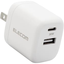 USB急速充電器 USB PD（パワーデリバリー）対応 30W USB-C×1/USB-A×1 GaN採用 PSE認証品 折りたたみプラグ ホワイト MPA-ACCP30XWH