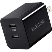 USB急速充電器 USB PD(パワーデリバリー)対応 20W USB-C×2 PSE認証品 折りたたみプラグ ブラック MPA-ACCP35XBK