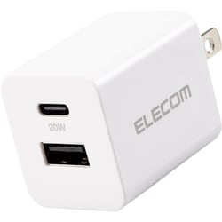 USB急速充電器 USB PD（パワーデリバリー）対応 20W USB-C×1 USB-A×1 PSE認証品 折りたたみプラグ ホワイト MPA-ACCP36XWH
