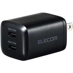 USB急速充電器 USB PD（パワーデリバリー）対応 35W USB-C×2 GaN II採用 折りたたみプラグ ブラック MPA-ACCP9335BK
