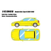 EM481B 1/43 ホンダ シビック Type R EK9 1998 サンライトイエロー [レジンキャストミニカー]