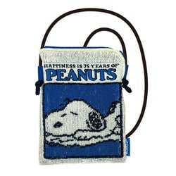 PEANUTS スヌーピー どっとポーチ ショルダーミニ 75th BD ブルー