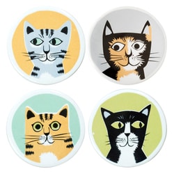 コースター Hannah Turner 4個 セット Cat Coasters Set Of 4 COCA