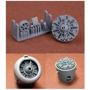 SBM72083 1/72 SBD-1/2/3/4 ドーントレス エンジン＆排気管 ディテールセット （ハセガワ用） [プラモデル用パーツ]