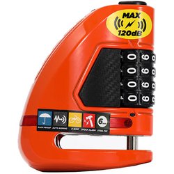 4桁ダイヤル式 120dBアラーム付 ディスクブレーキ ORANGE AIR ALARM COMBO - ORANGE