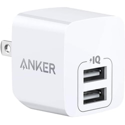 USB AC充電器 Anker PowerPort mini 5V2.4A USB-A×2 PowerIQ 折りたたみ式プラグ A2620123