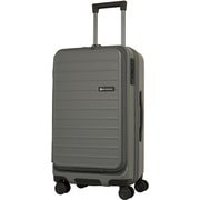 ハードキャリー ファスナータイプ フロントオープン ワンルーム型 拡張機能付き ストッパー 預け入れ無料 5～6泊 50L 拡張時57L TSAロック搭載 15.6インチPC対応 クールグレー SK-0889-58