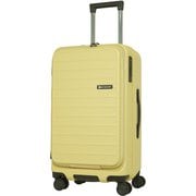 ハードキャリー ファスナータイプ フロントオープン ワンルーム型 拡張機能付き ストッパー 預け入れ無料 5～6泊 50L 拡張時57L TSAロック搭載 15.6インチPC対応 クリームイエロー SK-0889-58