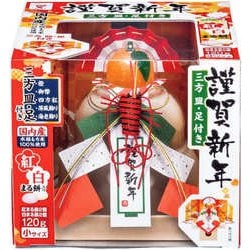 【限定】お鏡餅 謹賀新年（三方皿・足付き）紅白まる餅 小 [餅]