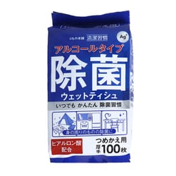 ウェットタオルティッシュ 清潔習慣 アルコールタイプ 除菌ウェットティシュ ボトルタイプ 詰替用 100枚入