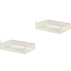 吊り式バスケット2個セット 幅38×奥行26.5×高さ12cm ホワイト HGB-03x2pcs WH