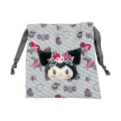 205285-25 サンリオキャラクターズ ボアフェイス巾着 ピンクブラックパーティ クロミ