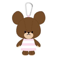 205681-24 くまのがっこう ぬいぐるみエコバッグ ボーダー